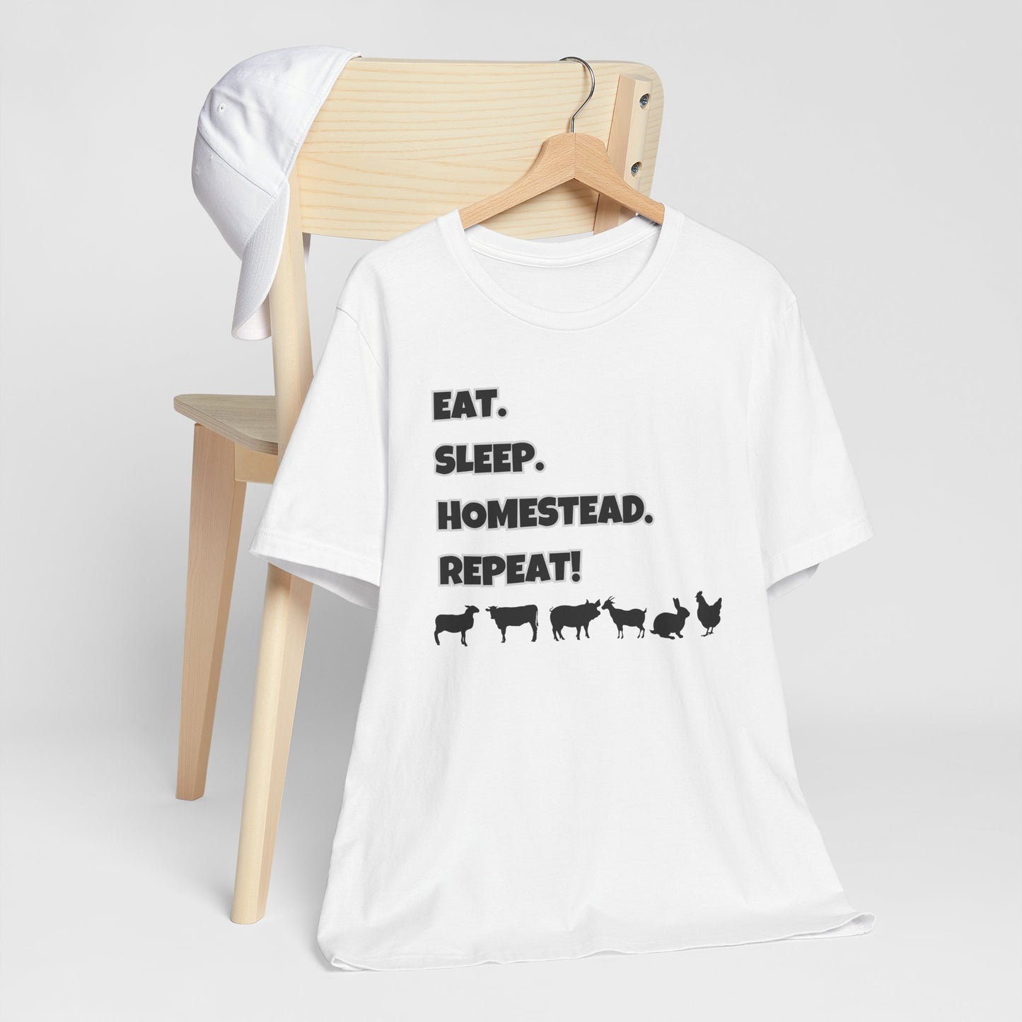 Eat. Sleep. Homestead. Repeat! T-Shirt