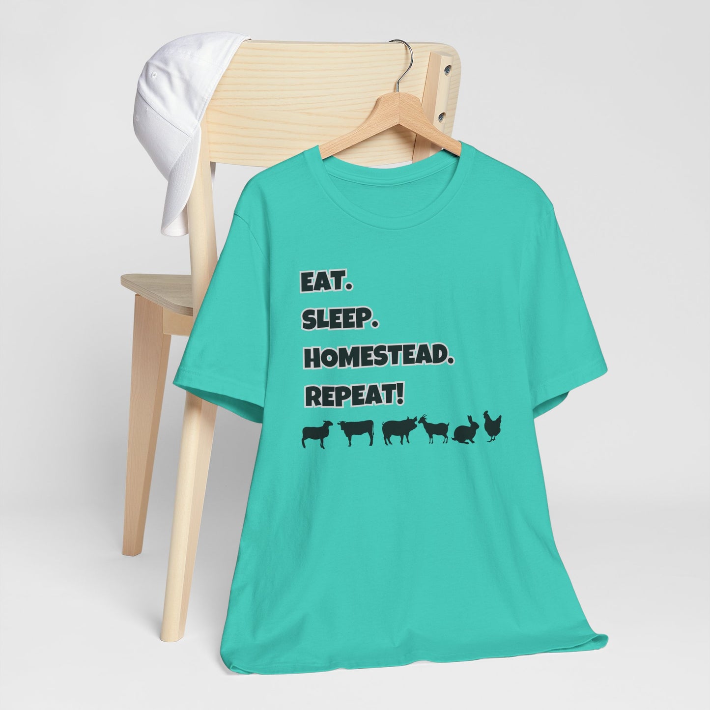 Eat. Sleep. Homestead. Repeat! T-Shirt