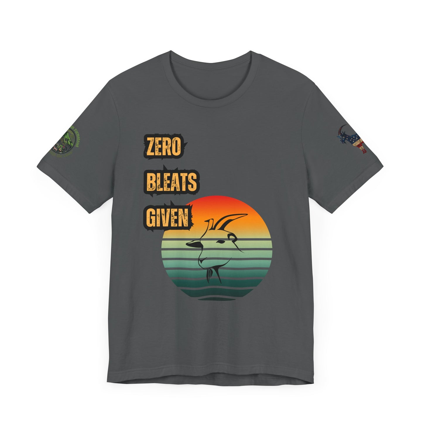 Zero Bleats Given Funny Goat Retro Tee