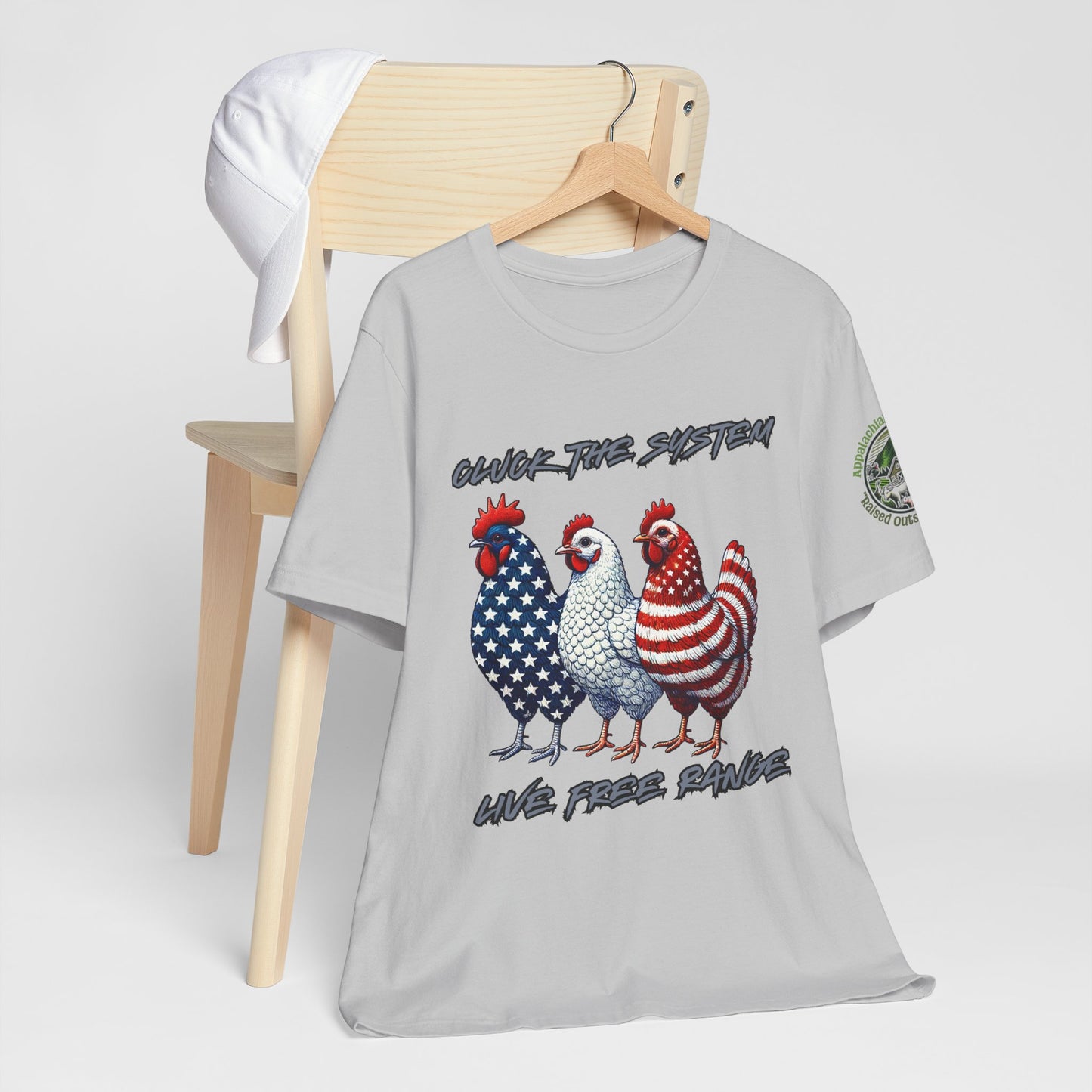 Cluck The System, Live Free Range! Tee
