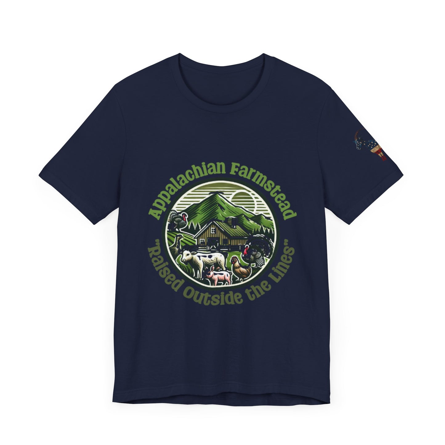 Appalachian Farmstead Logo, Raised Outside the Lines Tee