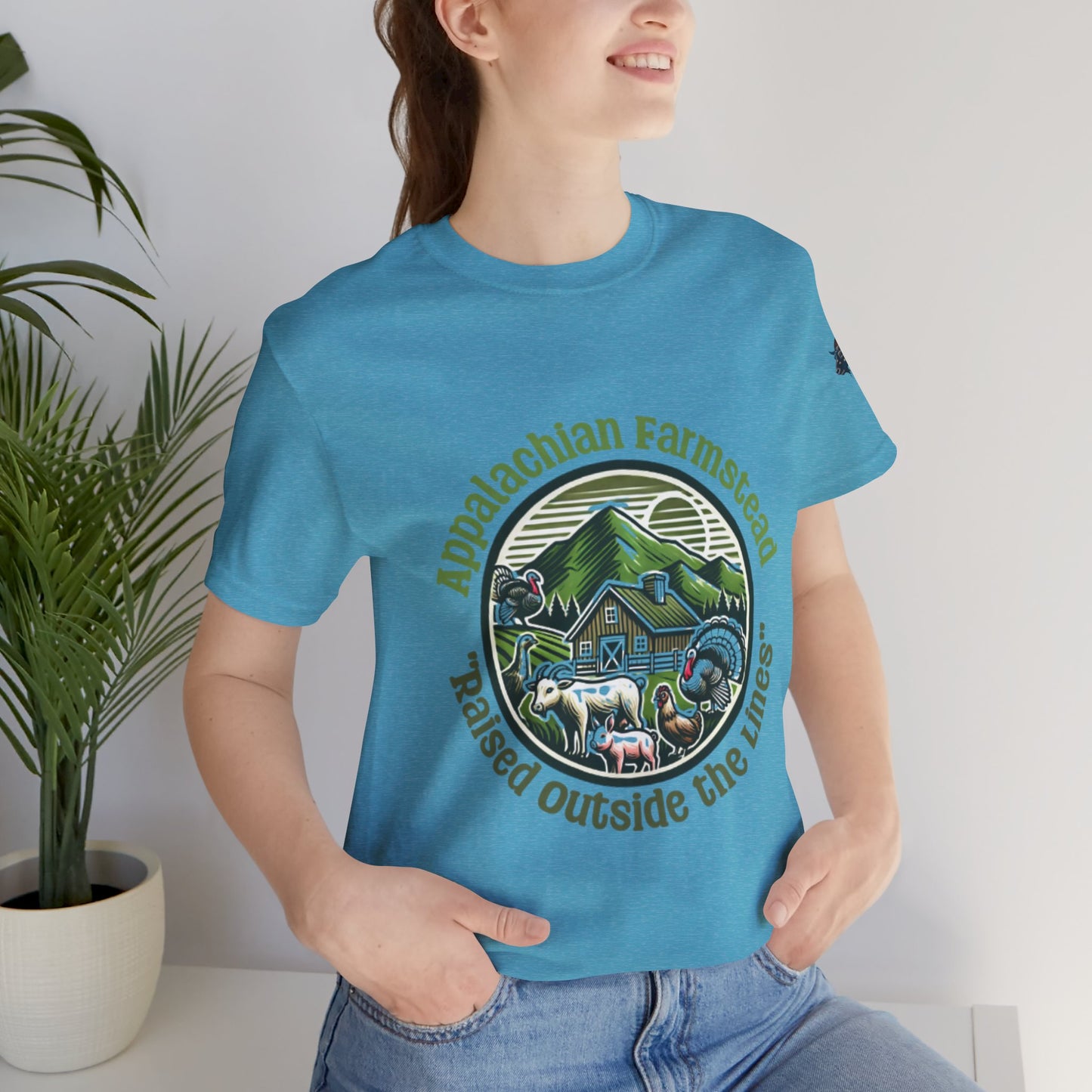 Appalachian Farmstead Logo, Raised Outside the Lines Tee