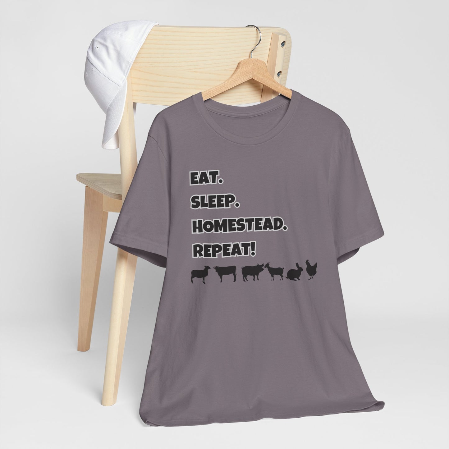 Eat. Sleep. Homestead. Repeat! T-Shirt