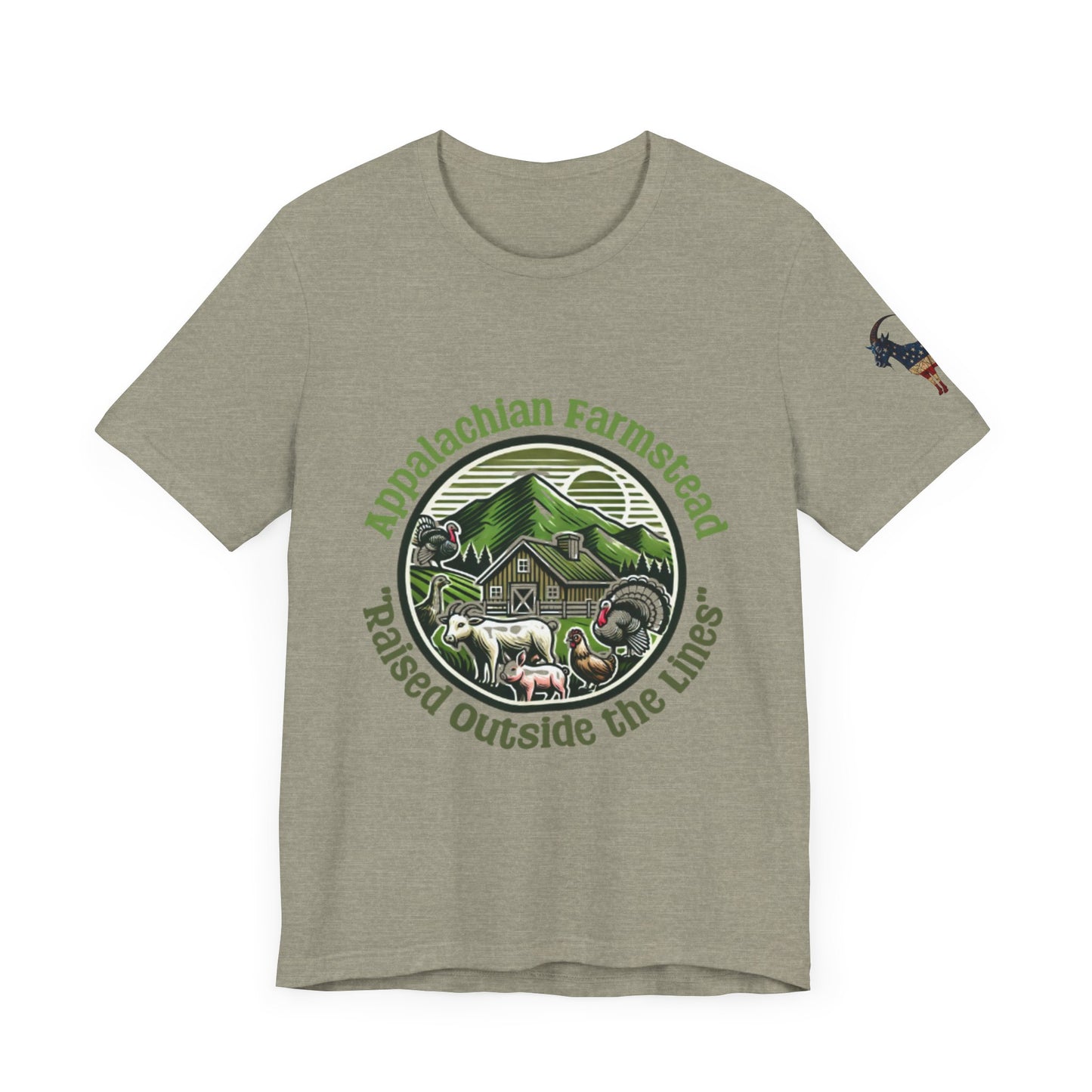 Appalachian Farmstead Logo, Raised Outside the Lines Tee