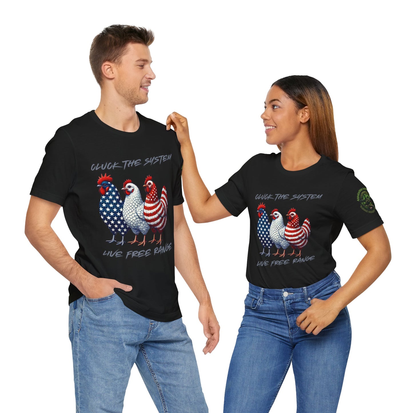 Cluck The System, Live Free Range! Tee
