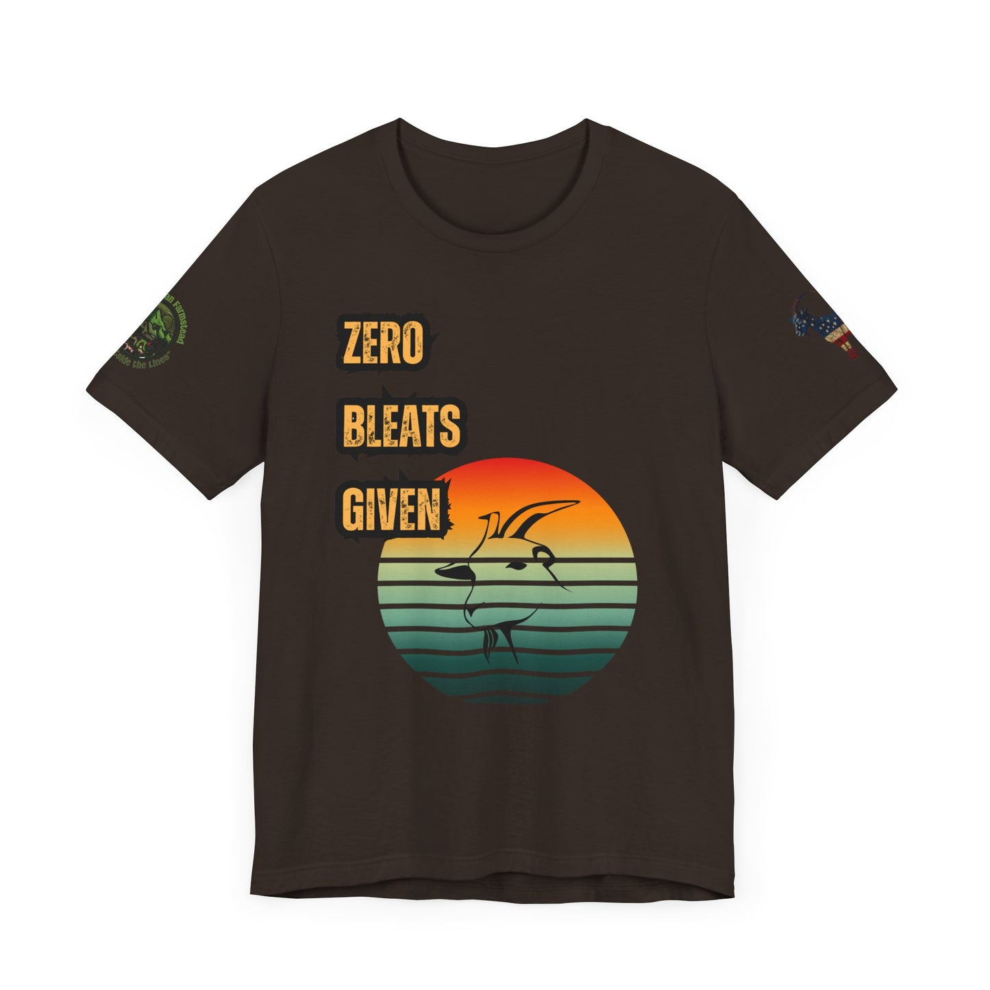 Zero Bleats Given Funny Goat Retro Tee