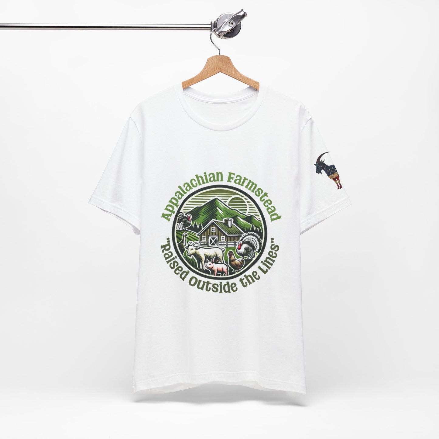 Appalachian Farmstead Logo, Raised Outside the Lines Tee
