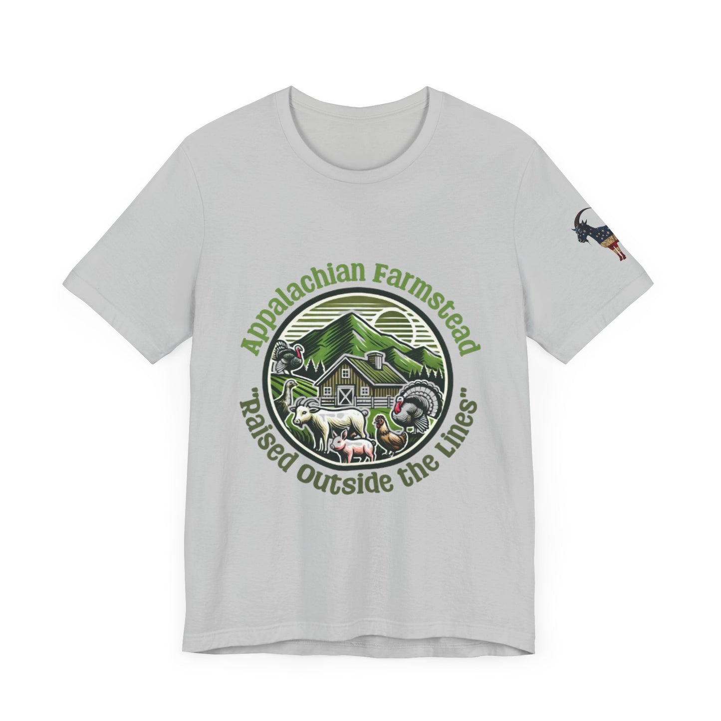 Appalachian Farmstead Logo, Raised Outside the Lines Tee