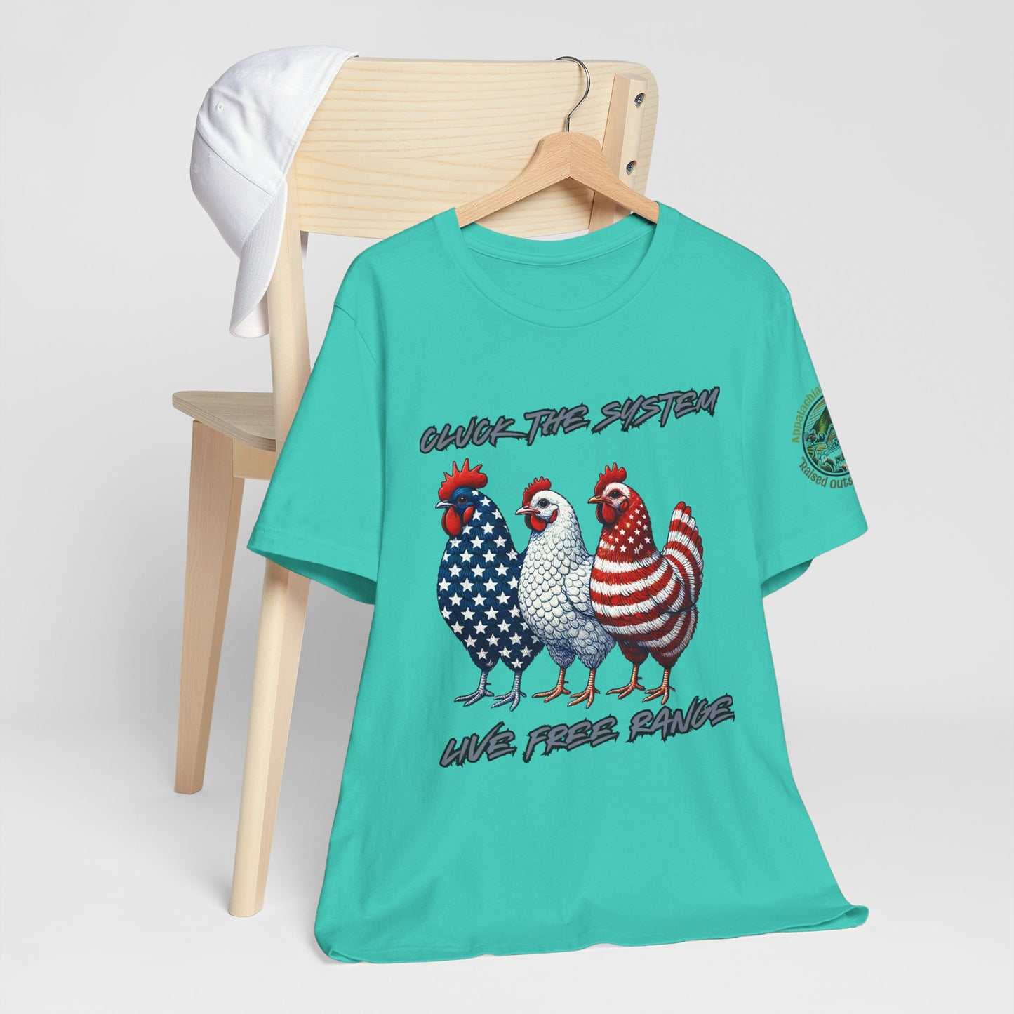 Cluck The System, Live Free Range! Tee