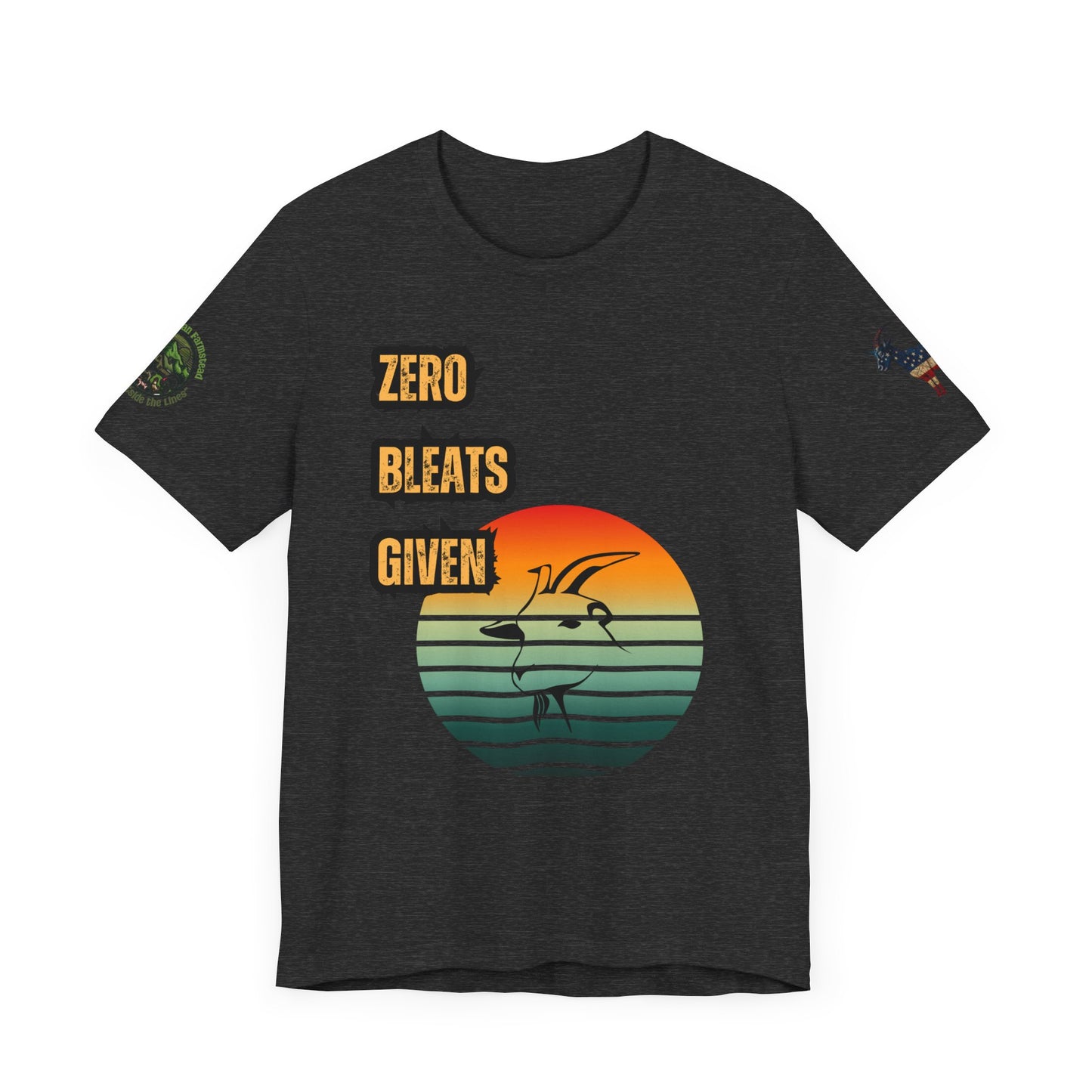 Zero Bleats Given Funny Goat Retro Tee