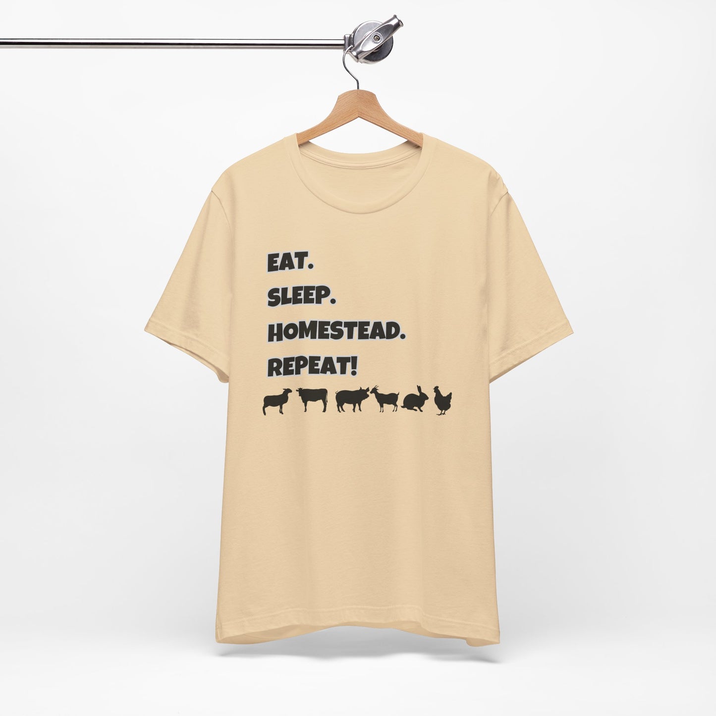 Eat. Sleep. Homestead. Repeat! T-Shirt