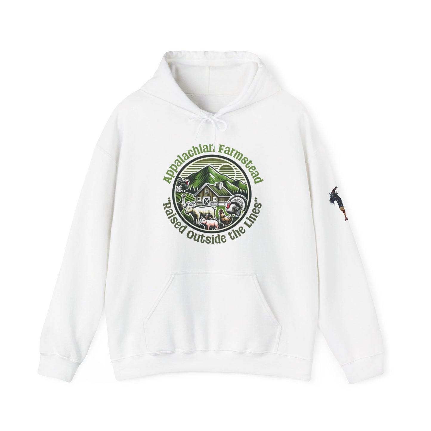 Appalachian Farmstead Logo, Raised Outside the Lines Hoodie