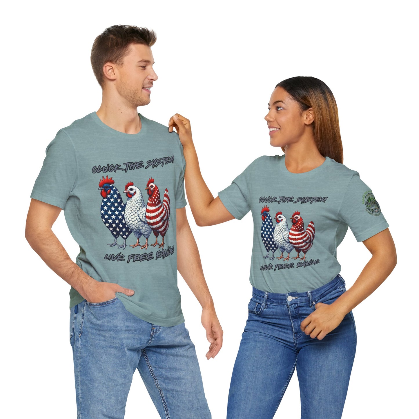 Cluck The System, Live Free Range! Tee