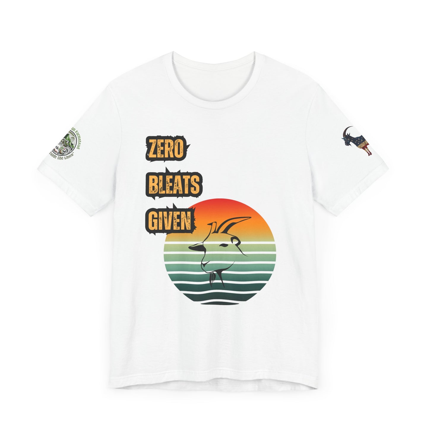 Zero Bleats Given Funny Goat Retro Tee