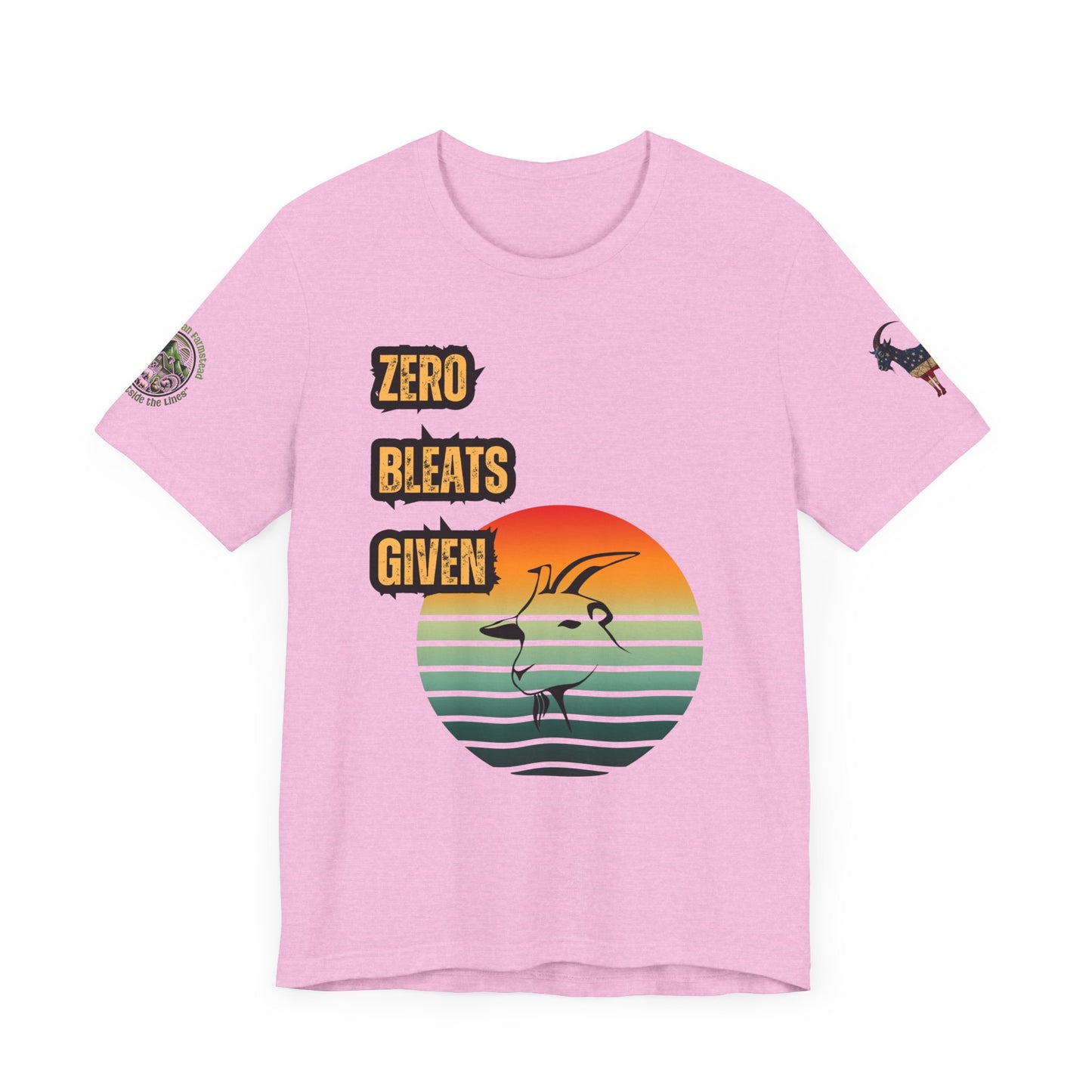 Zero Bleats Given Funny Goat Retro Tee