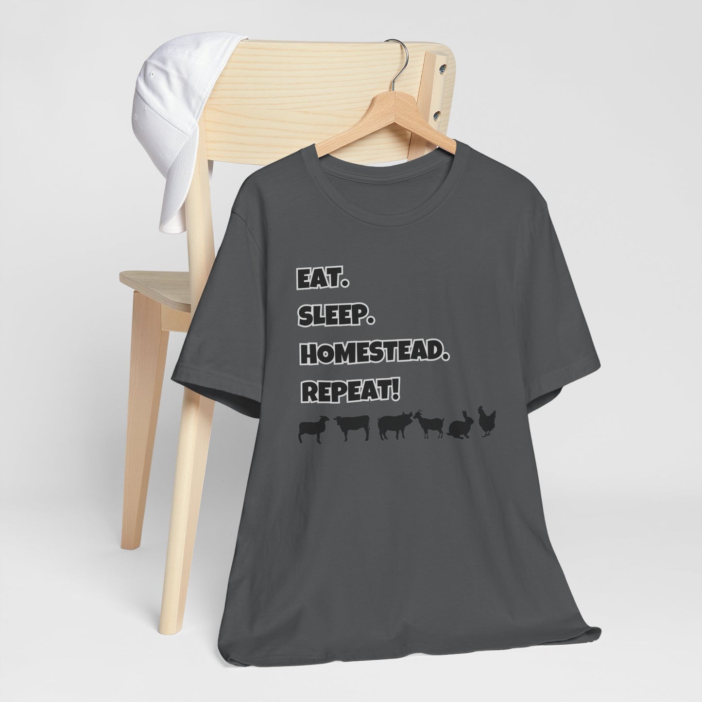 Eat. Sleep. Homestead. Repeat! T-Shirt