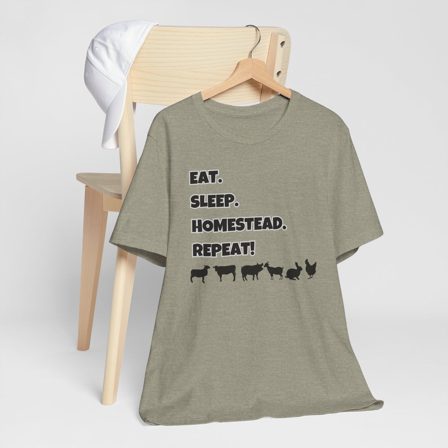 Eat. Sleep. Homestead. Repeat! T-Shirt