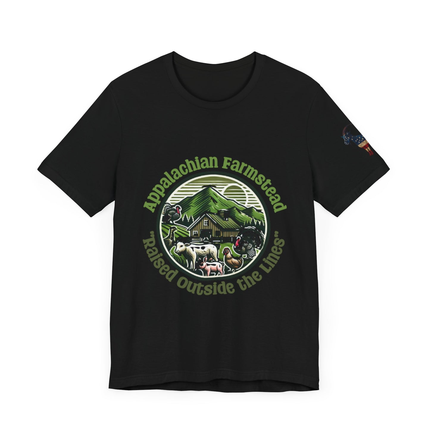 Appalachian Farmstead Logo, Raised Outside the Lines Tee