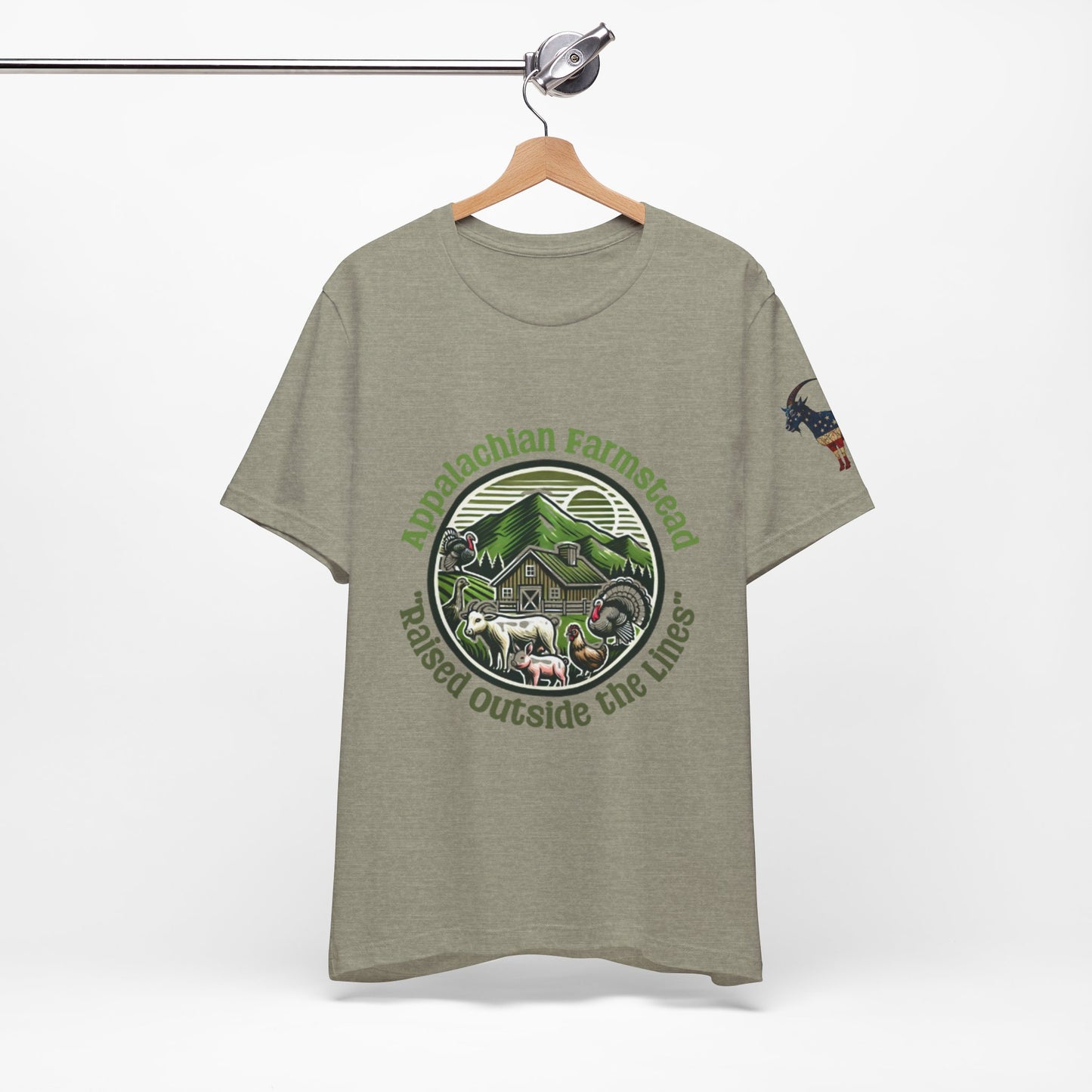 Appalachian Farmstead Logo, Raised Outside the Lines Tee