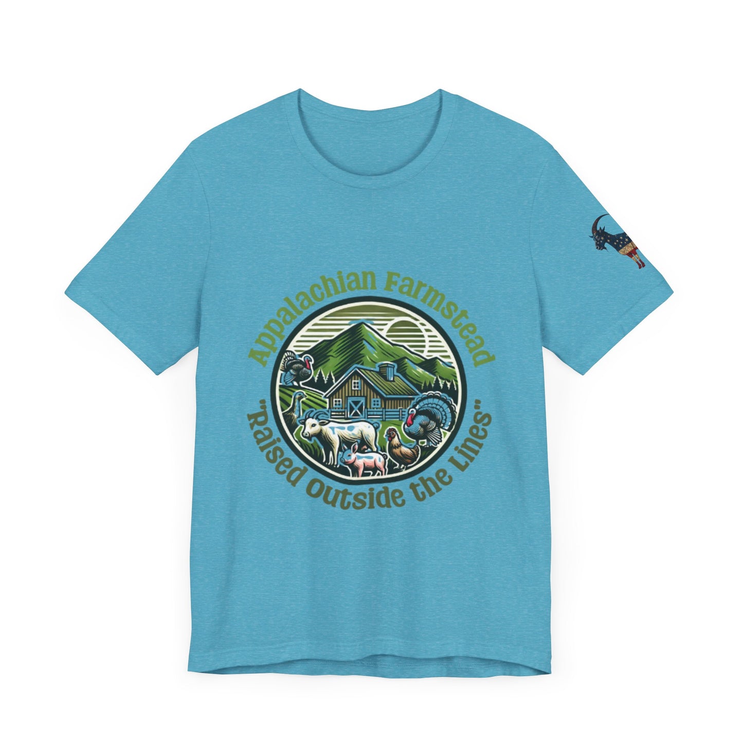 Appalachian Farmstead Logo, Raised Outside the Lines Tee