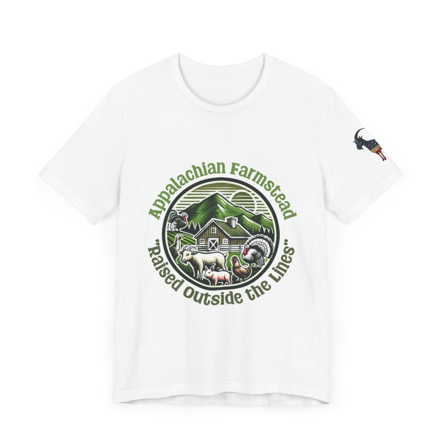 Appalachian Farmstead Logo, Raised Outside the Lines Tee