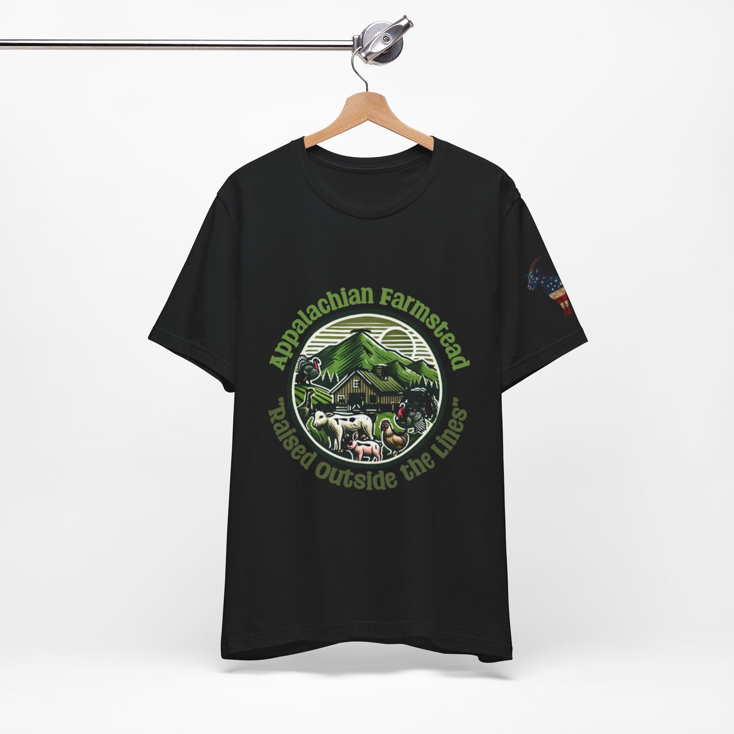 Appalachian Farmstead Logo, Raised Outside the Lines Tee