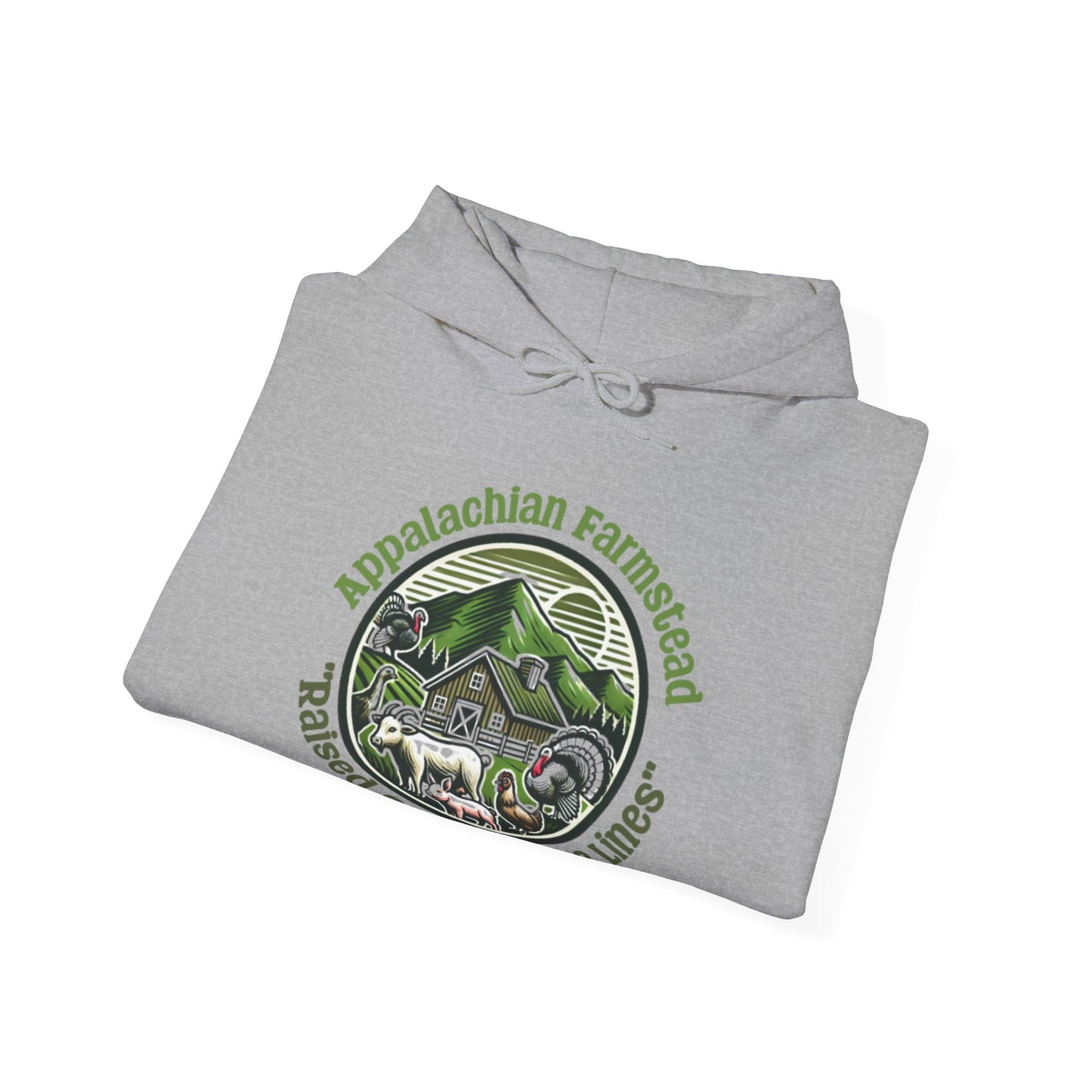 Appalachian Farmstead Logo, Raised Outside the Lines Hoodie