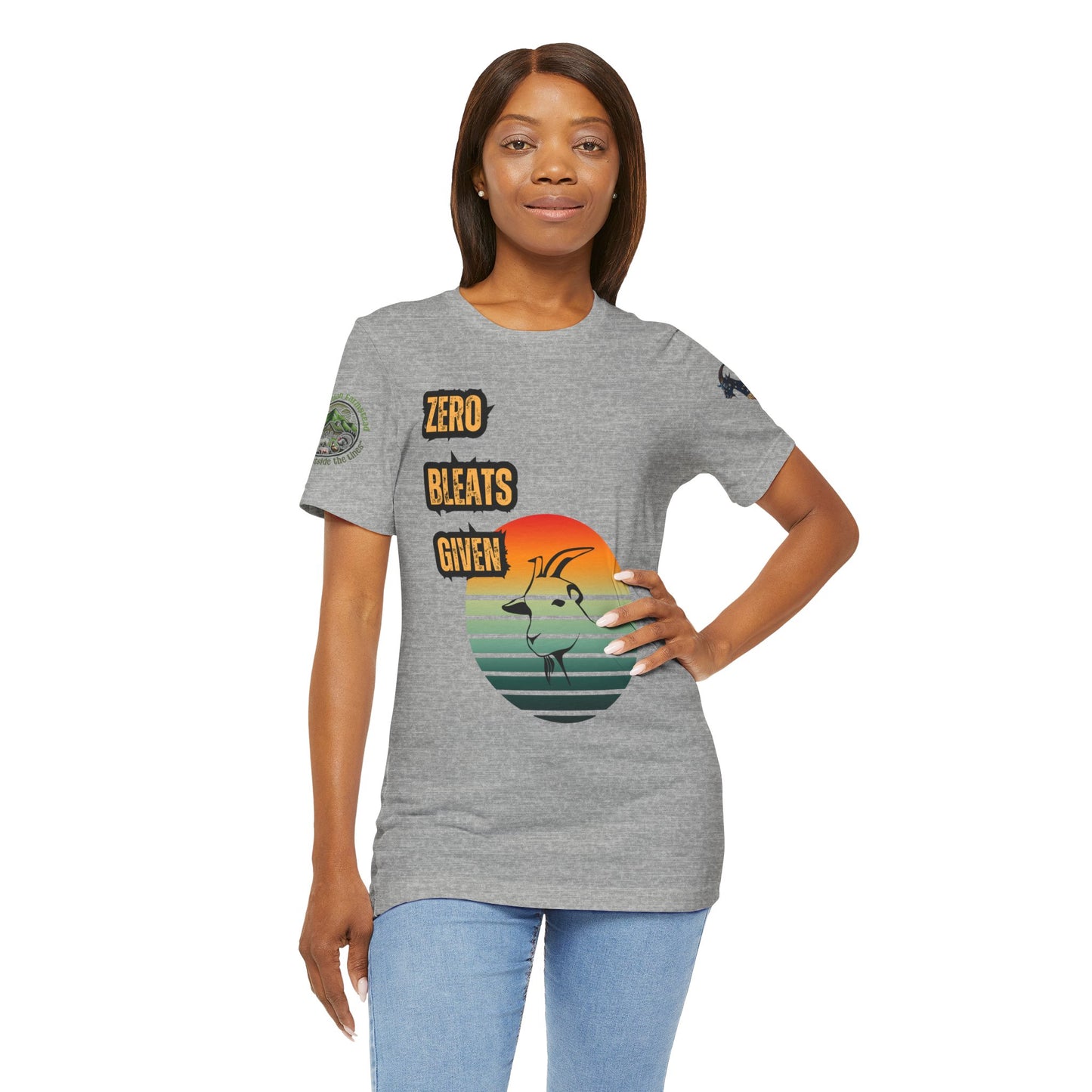 Zero Bleats Given Funny Goat Retro Tee