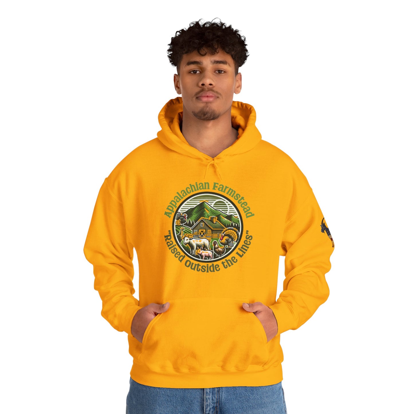 Appalachian Farmstead Logo, Raised Outside the Lines Hoodie