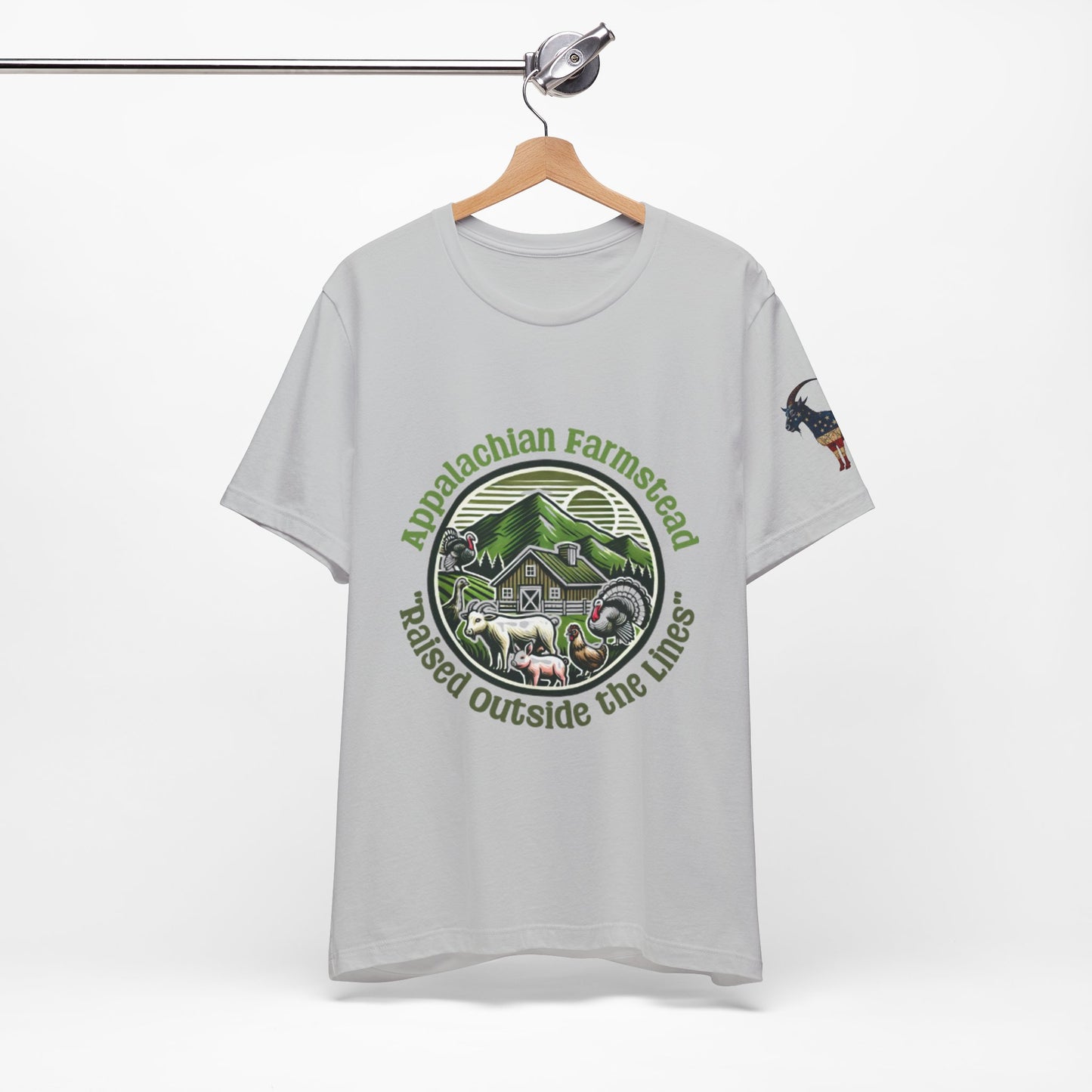 Appalachian Farmstead Logo, Raised Outside the Lines Tee