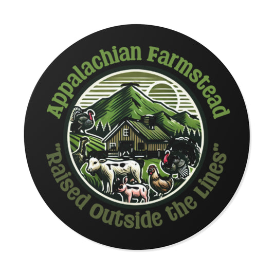 Appalachian Farmstead Round Sticker – Raised Outside The Lines