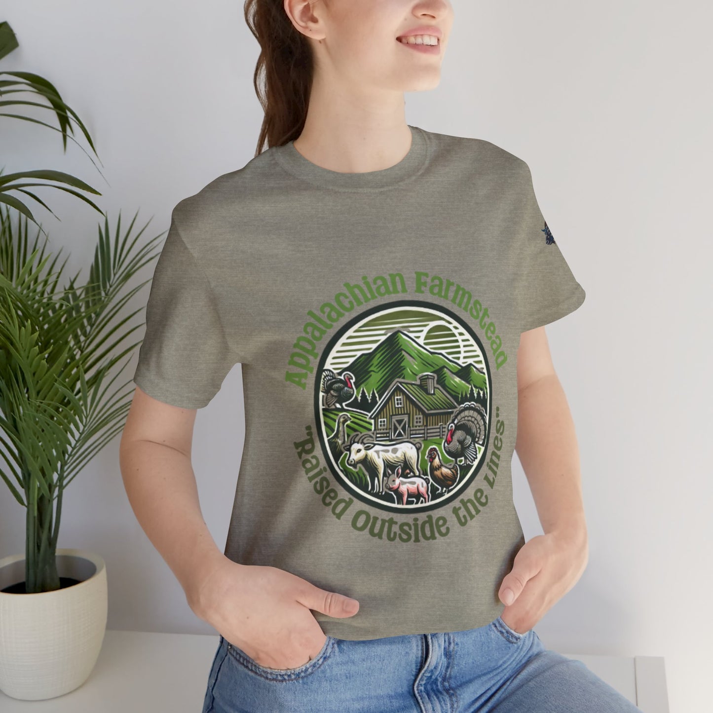 Appalachian Farmstead Logo, Raised Outside the Lines Tee