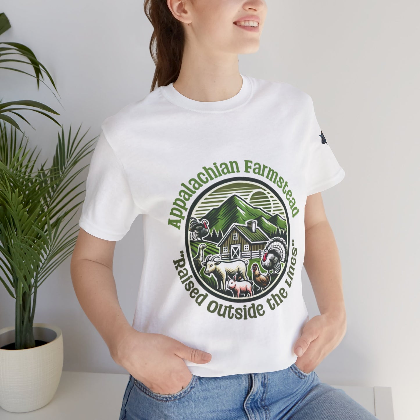 Appalachian Farmstead Logo, Raised Outside the Lines Tee