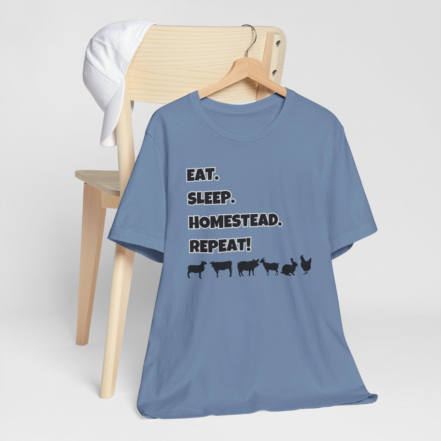 Eat. Sleep. Homestead. Repeat! T-Shirt