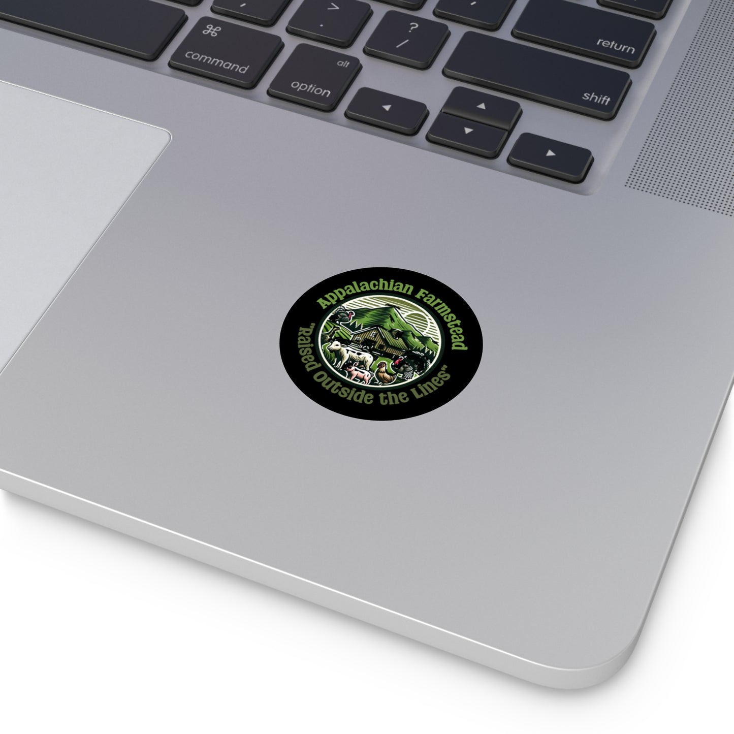 Appalachian Farmstead Round Sticker – Raised Outside The Lines