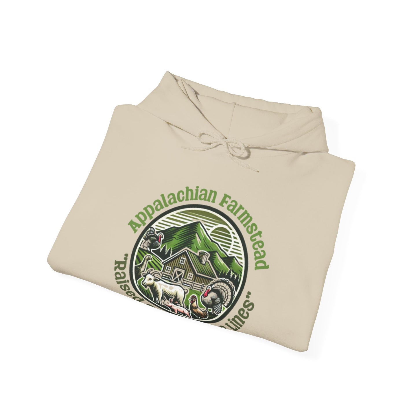 Appalachian Farmstead Logo, Raised Outside the Lines Hoodie