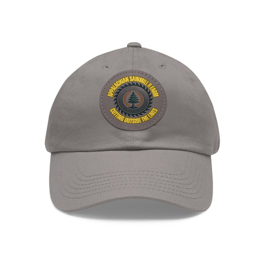 "Adventure-ready dad hat with leather patch Gray